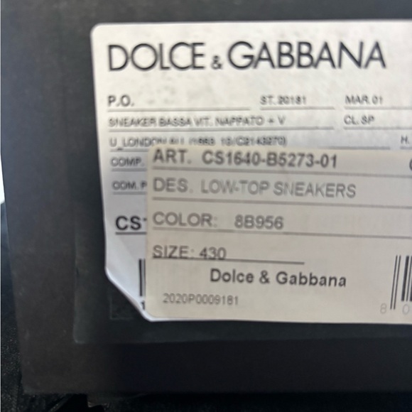 Dolce & Gabbana Men's Black and Gold Sneakers - Picture 8 of 8